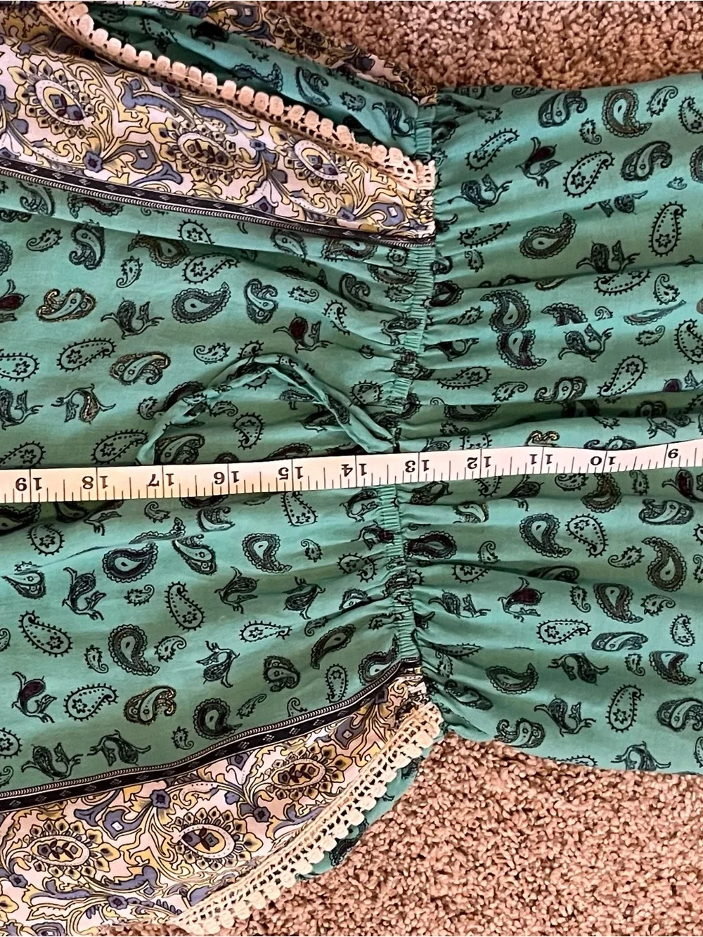 Vintage Havana Teal Leopard-Print Romper with Paisley Side Stripes